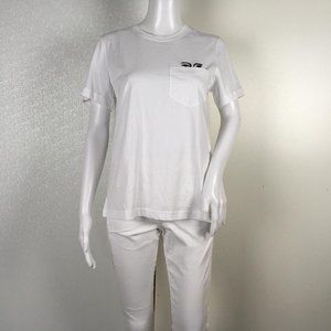 DERECK LAM 10 CROSBY WOMEN T-SHIRT WHITE SZ M V24